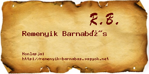 Remenyik Barnabás névjegykártya