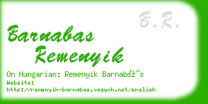 barnabas remenyik business card